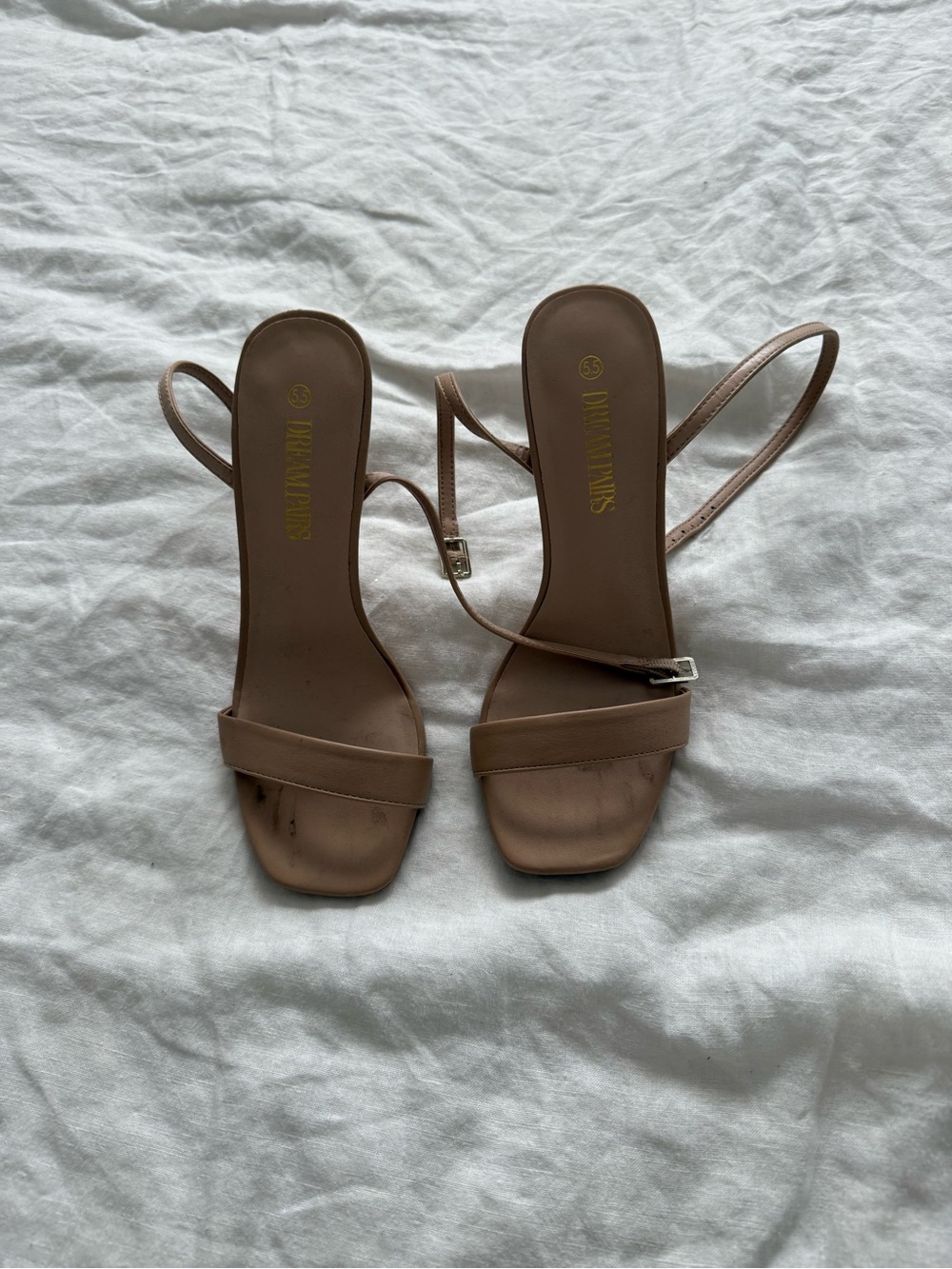 Women's Nude Strappy Stiletto Sandals